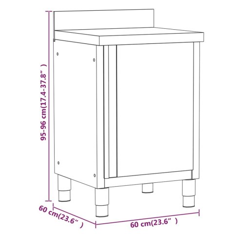  Szafki gastronomiczne, 3 szt., stal nierdzewna Lumarko!