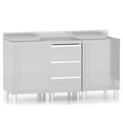  Szafki gastronomiczne, 3 szt., stal nierdzewna Lumarko!