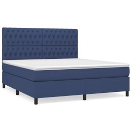  Łóżko kontynentalne z materacem, niebieskie, tkanina, 180x200cm Lumarko!