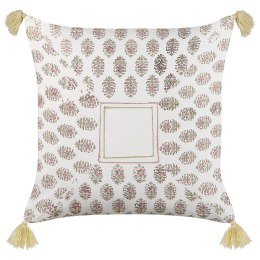  Bawełniana poduszka dekoracyjna geometryczny wzór z frędzlami 45 x 45 cm wielokolorowa SETOSA Lumarko!