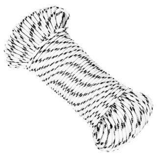  Pleciona linka żeglarska, biała, 4 mm x 25 m, poliester Lumarko! #