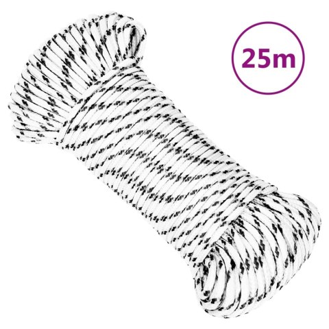  Pleciona linka żeglarska, biała, 4 mm x 25 m, poliester Lumarko! #