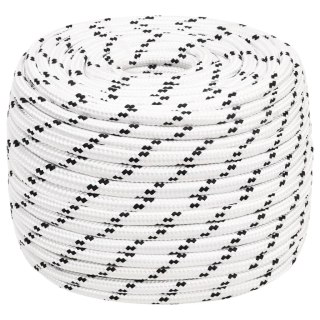  Pleciona linka żeglarska, biała, 14 mm x 250 m, poliester Lumarko!