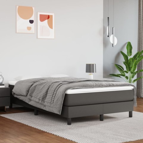  Łóżko kontynentalne, szare, 120x200 cm, obite sztuczną skórą Lumarko!