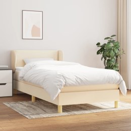  Łóżko kontynentalne z materacem, kremowe, tkanina, 90x200 cm Lumarko!