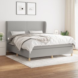  Łóżko kontynentalne z materacem, jasnoszare, tkanina 160x200 cm Lumarko!