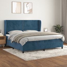  Łóżko kontynentalne z materacem, niebieskie, aksamit, 200x200cm Lumarko!
