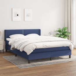  Łóżko kontynentalne z materacem, niebieskie, tkanina 140x200 cm Lumarko!
