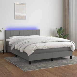  Łóżko kontynentalne z materacem, ciemnoszara tkanina, 140x190cm Lumarko!