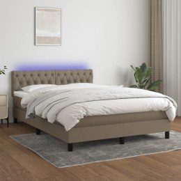  Łóżko kontynentalne z materacem, taupe, 140x200 cm, tkanina Lumarko!