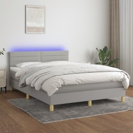  Łóżko kontynentalne z materacem, jasnoszare, 140x190cm, tkanina Lumarko!