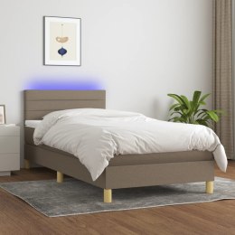  Łóżko kontynentalne z materacem, taupe, 90x200 cm, tkanina Lumarko!