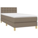  Łóżko kontynentalne z materacem, taupe, 90x200 cm, tkanina Lumarko!