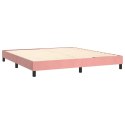  Łóżko kontynentalne z materacem i LED, różowy aksamit 180x200cm Lumarko!