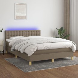  Łóżko kontynentalne z materacem, taupe, 140x200 cm, tkanina Lumarko!