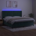  Łóżko kontynentalne z materacem i LED zielony aksamit 200x200cm Lumarko!