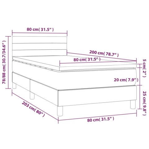  Łóżko kontynentalne z materacem, ciemnoszara tkanina 80x200 cm Lumarko!