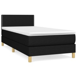 Łóżko kontynentalne z materacem, czarne, tkanina, 90x200 cm Lumarko!