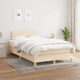  Łóżko kontynentalne z materacem, kremowe, tkanina, 120x200 cm Lumarko!