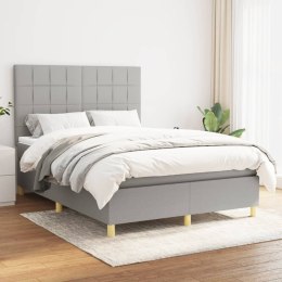  Łóżko kontynentalne z materacem, jasnoszare, tkanina, 140x190cm Lumarko!