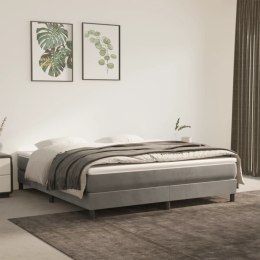  Łóżko kontynentalne z materacem, jasnoszare, 160x200cm, aksamit Lumarko!