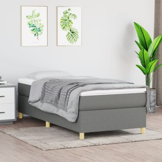  Łóżko kontynentalne z materacem, ciemnoszara tkanina 100x200 cm Lumarko!