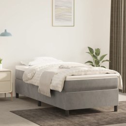  Łóżko kontynentalne z materacem, jasnoszare, aksamit, 90x200 cm Lumarko!