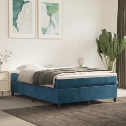  Łóżko kontynentalne z materacem, niebieskie, aksamit, 140x190cm Lumarko!