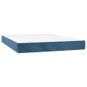  Łóżko kontynentalne z materacem, niebieskie, aksamit, 140x190cm Lumarko!