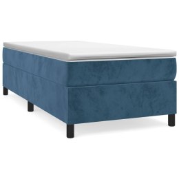  Łóżko kontynentalne z materacem, niebieskie, aksamit, 90x190 cm Lumarko!