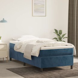  Łóżko kontynentalne z materacem, niebieskie, aksamit, 90x200 cm Lumarko!