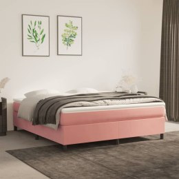  Łóżko kontynentalne z materacem, różowe, 180x200 cm, aksamit Lumarko!