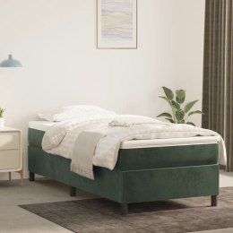  Łóżko kontynentalne z materacem, zielone, aksamit, 100x200 cm Lumarko!
