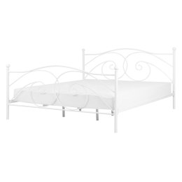  Łóżko metalowe 140 x 200 cm białe DINARD Lumarko!