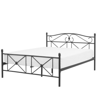  Łóżko metalowe 140 x 200 cm czarne RODEZ