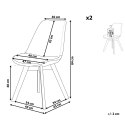  Zestaw 2 krzeseł do jadalni jasnoszary DAKOTA II Lumarko!