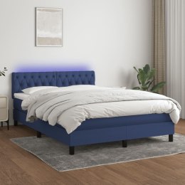  Łóżko kontynentalne z materacem, niebieskie 140x200 cm, tkanina Lumarko!