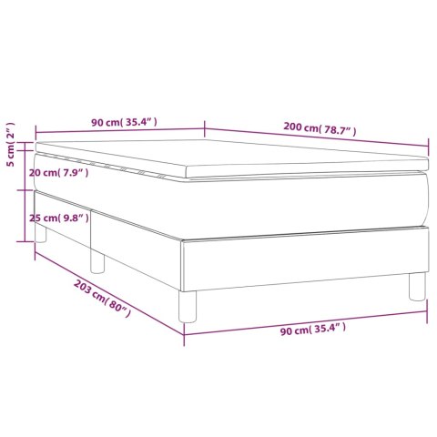  Łóżko kontynentalne z materacem, ciemnoszara tkanina 90x200 cm Lumarko!