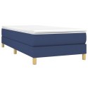 Łóżko kontynentalne z materacem, niebieskie, tkanina, 90x200 cm Lumarko!
