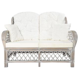 2-osobowa sofa, szara, rattanowa Lumarko!