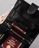 Klasyczny, skórzany portfel męski z zapinką — Peterson
