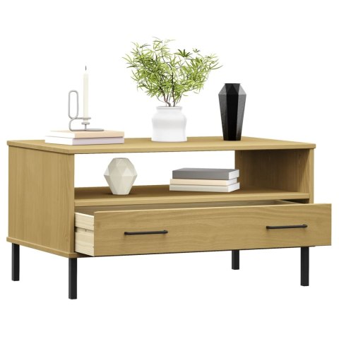  Stolik kawowy OSLO, metalowe nóżki, brązowy, 85x50x45 cm Lumarko!