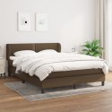  Łóżko kontynentalne z materacem, brązowe, tkanina, 140x190 cm Lumarko!