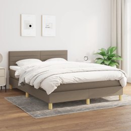  Łóżko kontynentalne z materacem, taupe, tkanina, 140x200 cm Lumarko!