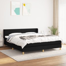  Łóżko kontynentalne z materacem, czarne, tkanina 180x200 cm Lumarko!