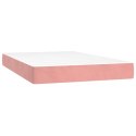  Łóżko kontynentalne z materacem i LED, różowy aksamit 120x200cm Lumarko!