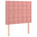  Łóżko kontynentalne z materacem i LED, różowy aksamit 120x200cm Lumarko!