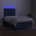  Łóżko kontynentalne z materacem, niebieskie 120x200 cm, tkanina Lumarko!