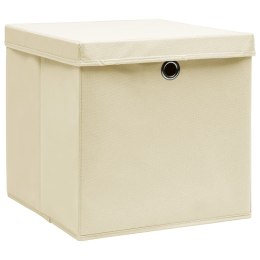  Pudełka z pokrywami, 10 szt., 28x28x28 cm, kremowe Lumarko!