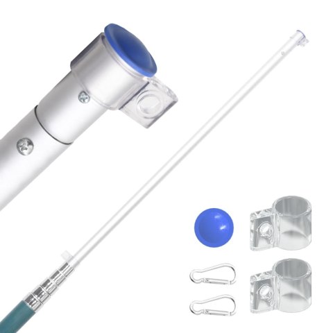  Teleskopowy maszt flagowy, srebrny, 5,55 m, aluminium Lumarko!